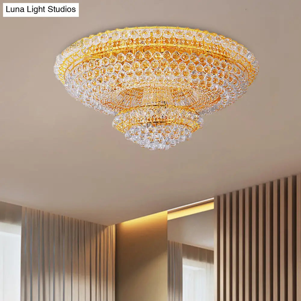 Modern 8 - Light Crystal Orb Chandelier – Stylish Flush Mount For Parlor Ceiling Decor