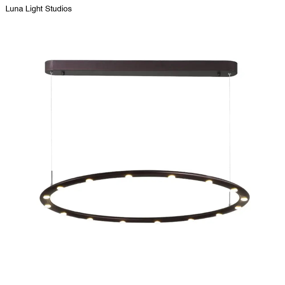 Modern Acrylic 1/2-Tier Led Ring Chandelier Light In Black/White For Bedroom: Warm/White Lighting