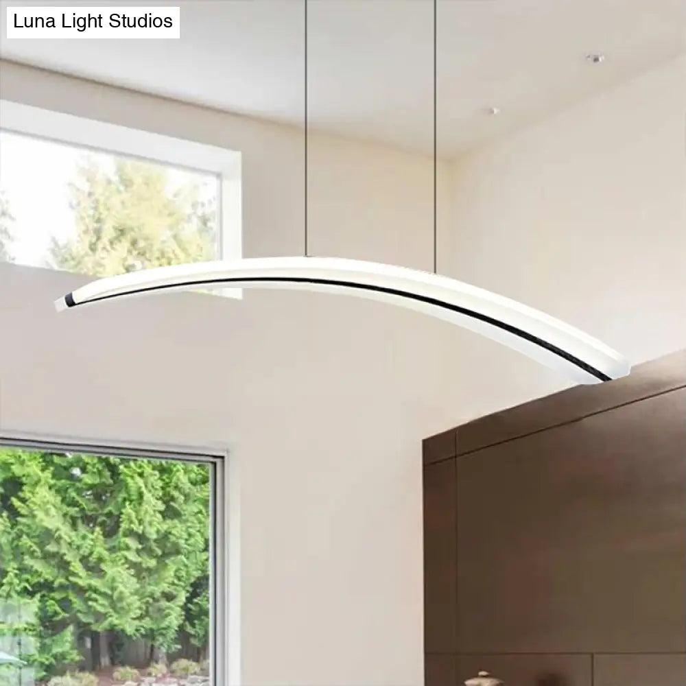 Modern Acrylic Arc Pendant Light Kit - Led Ceiling Fixture In Warm/White/Natural 37.5’ Wide