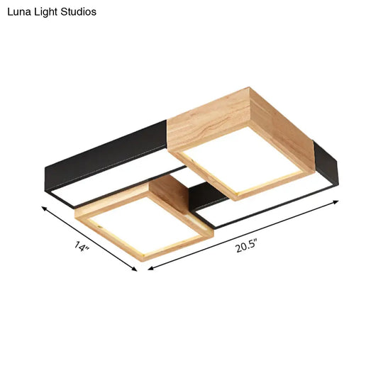 Modern Acrylic Bathroom Flush Mount Light - Led Black/White Ceiling Fixture (20.5’/24.5’ Wide)