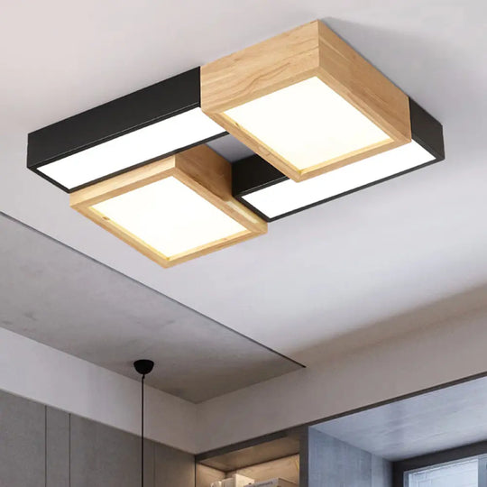 Modern Acrylic Bathroom Flush Mount Light - Led Black/White Ceiling Fixture (20.5’/24.5’ Wide)