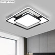 Modern Acrylic Black And White Led Flushmount For Bedroom - Square Ceiling Flush Mount Light