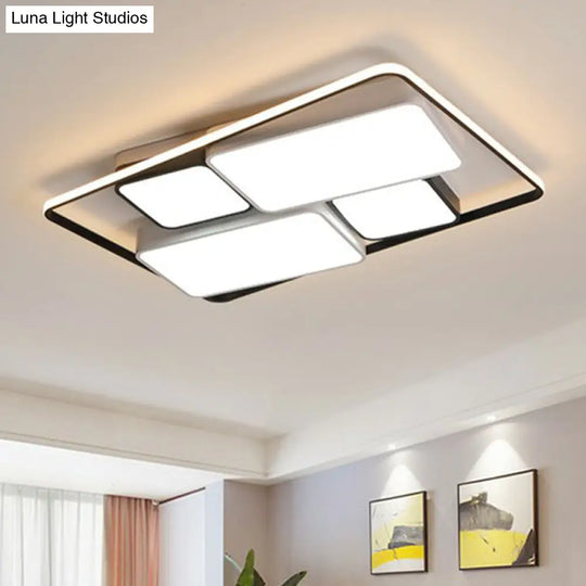 Modern Acrylic Black Flush-Mount Ceiling Light For Living Room