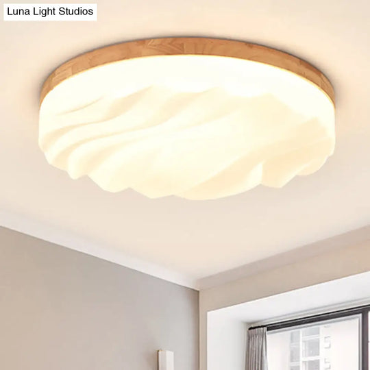 Modern Acrylic Ceiling Flush Mount Light In White For Foyer Hallway - Cake Shape Fixture / 16.5 Warm