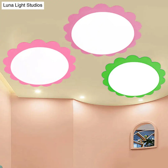 Modern Acrylic Ceiling Lamp For Study Rooms - Flower Design With Eye-Caring Light