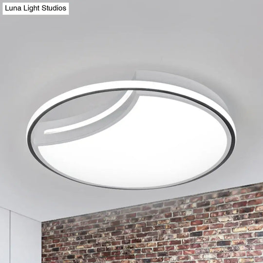 Modern Acrylic Ceiling Lamp: Incomplete Circle Design Stylish Mount Light For Foyer White / Warm