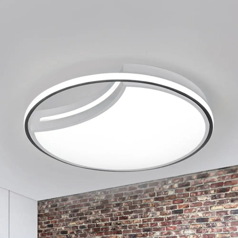 Modern Acrylic Ceiling Lamp: Incomplete Circle Design Stylish Mount Light For Foyer White / Warm