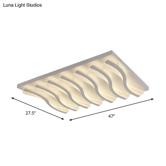 Modern Acrylic Ceiling Light: Square/Rectangle 4/6/7-Light Flush Mounted Warm/White Led