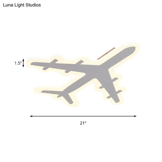 Modern Acrylic Ceiling Mount Light: Plane Design For Kids Bedroom