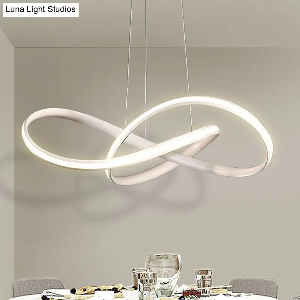 Sleek Acrylic Chandelier Pendant Light With Seamless Curve Design White Led In Warm/White