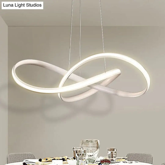 Sleek Acrylic Chandelier Pendant Light With Seamless Curve Design White Led In Warm/White