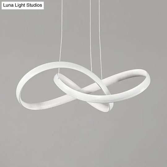 Sleek Acrylic Chandelier Pendant Light With Seamless Curve Design White Led In Warm/White