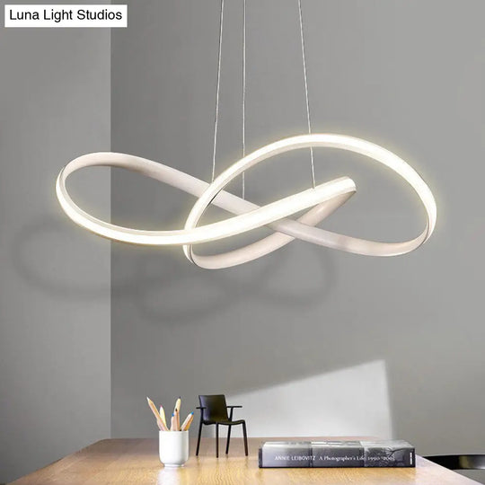 Sleek Acrylic Chandelier Pendant Light With Seamless Curve Design White Led In Warm/White /