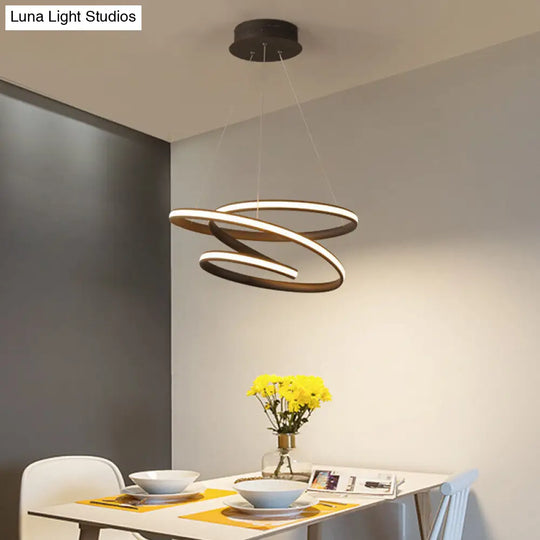 Sleek Acrylic Curve Chandelier Pendant With Led Suspension Light In Warm/White Shades 21.5/31.5