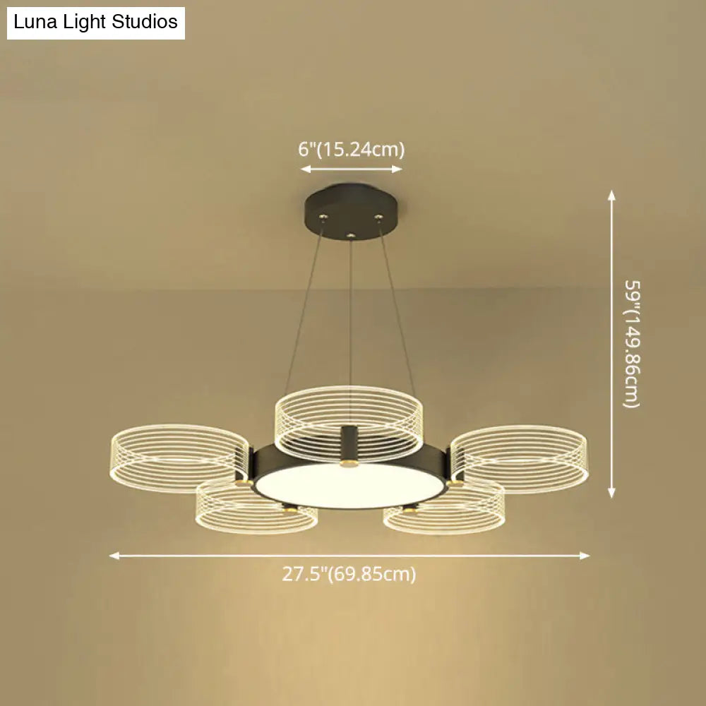 Modern Acrylic Circle Chandelier Pendant Light For Living Room