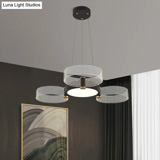 Modern Acrylic Circle Chandelier Pendant Light For Living Room