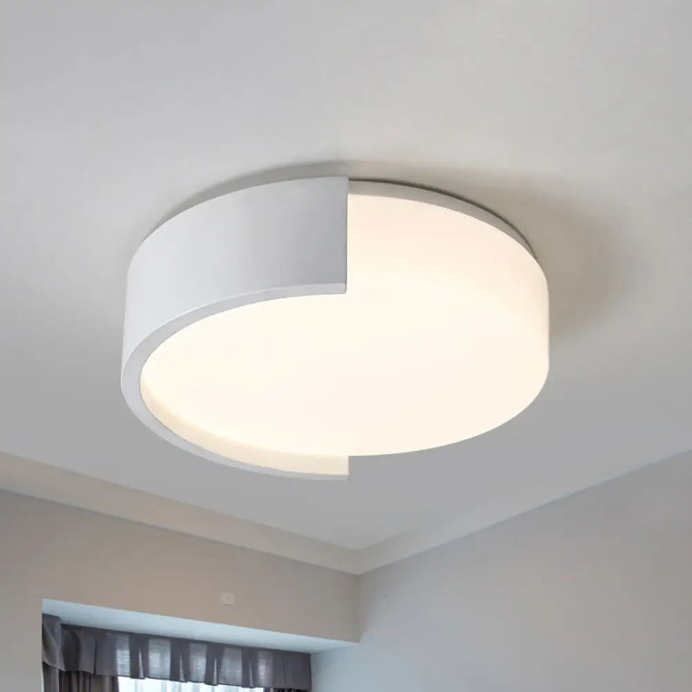 Modern Acrylic Circle Flushmount Led Ceiling Light In Warm/White - Bedroom Fixture White / 20.5’