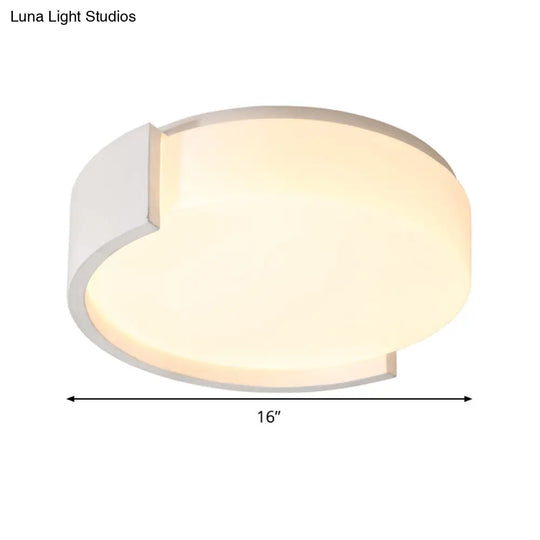 Modern Acrylic Circle Flushmount Led Ceiling Light In Warm/White - Bedroom Fixture