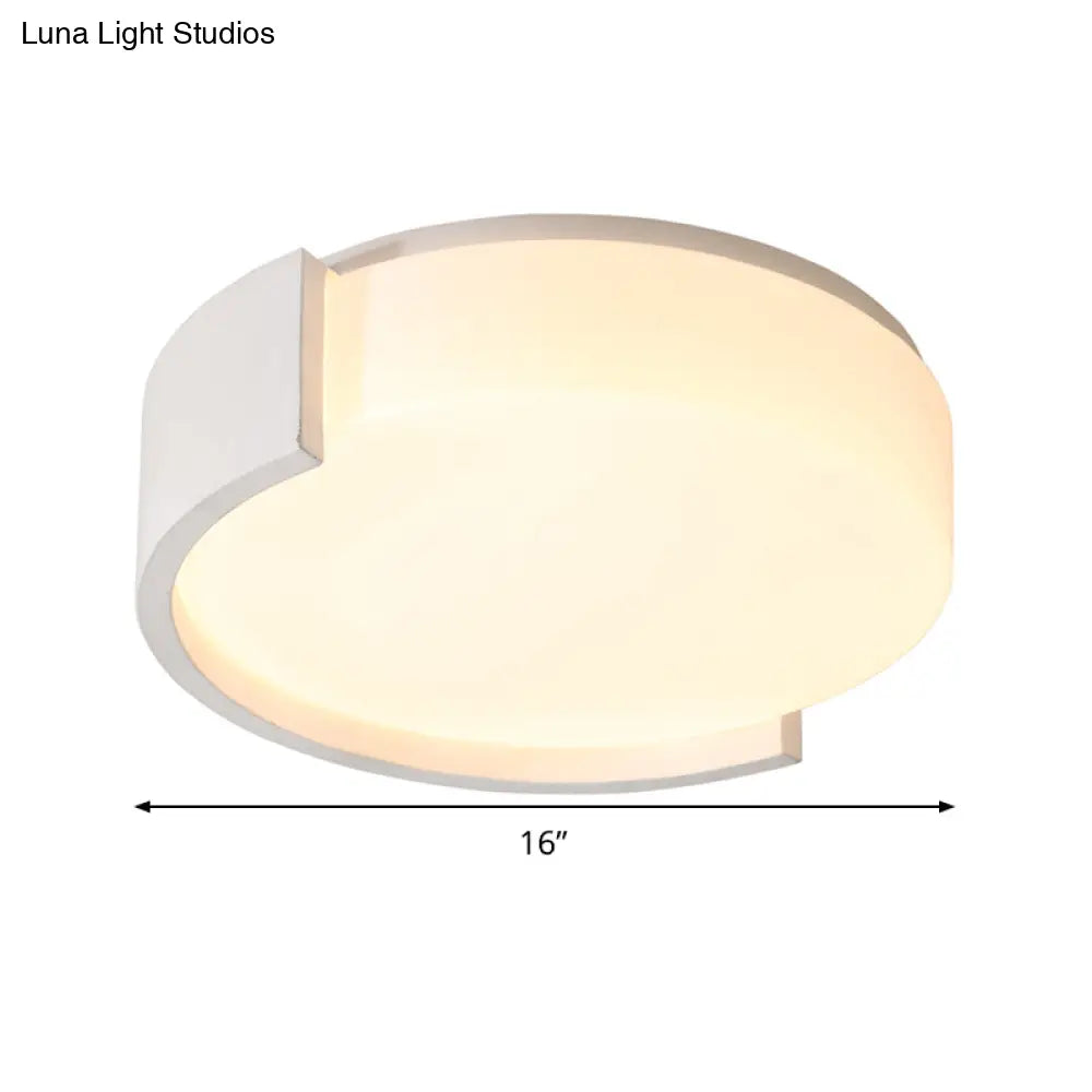 Modern Acrylic Circle Flushmount Led Ceiling Light In Warm/White - Bedroom Fixture