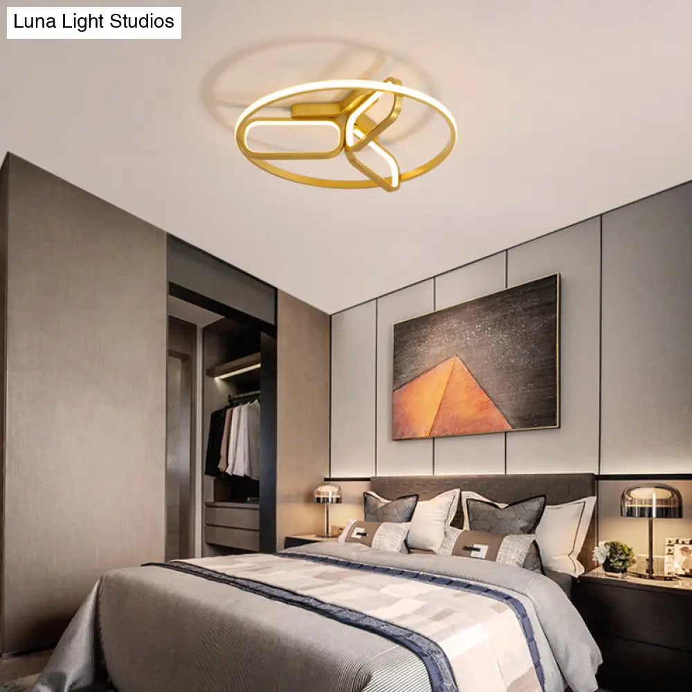 Modern Acrylic Circular Flush Light: 18’/21.5’ Wide Led Bedroom Ceiling Mount Lamp In