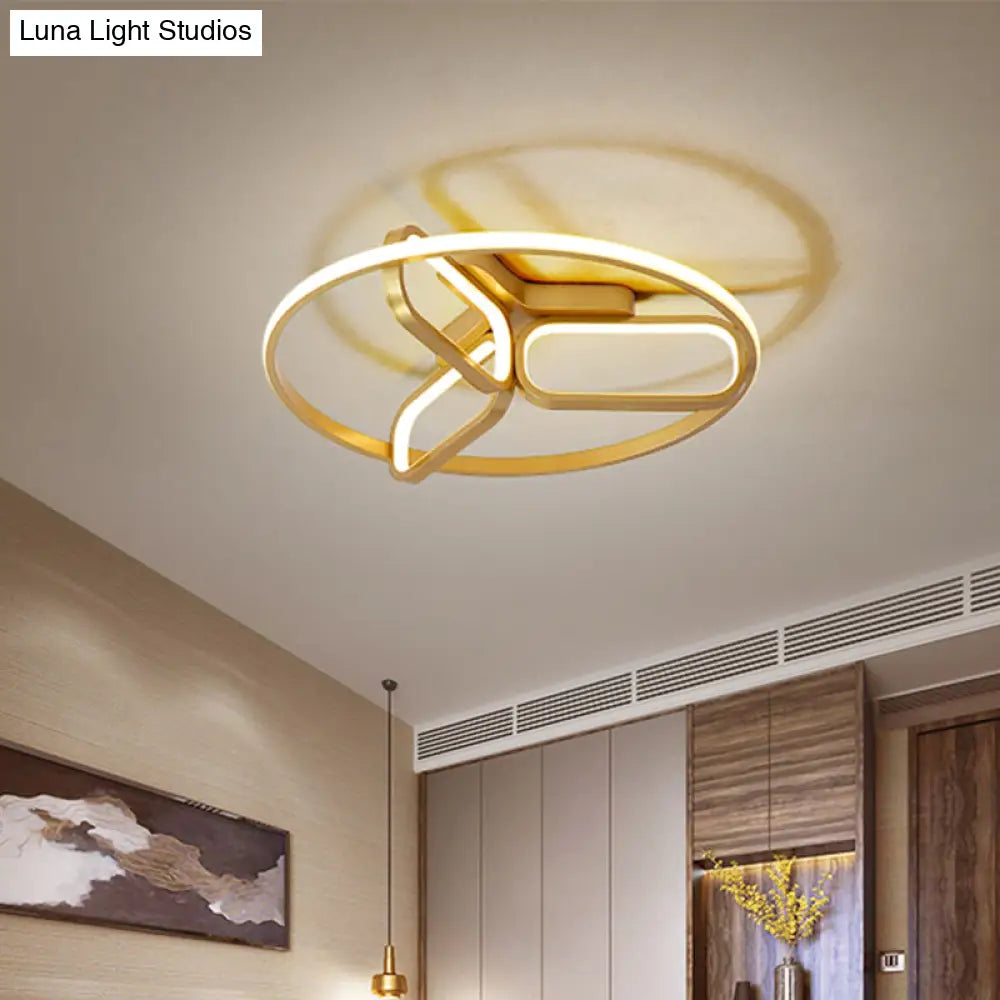 Modern Acrylic Circular Flush Light: 18’/21.5’ Wide Led Bedroom Ceiling Mount Lamp In