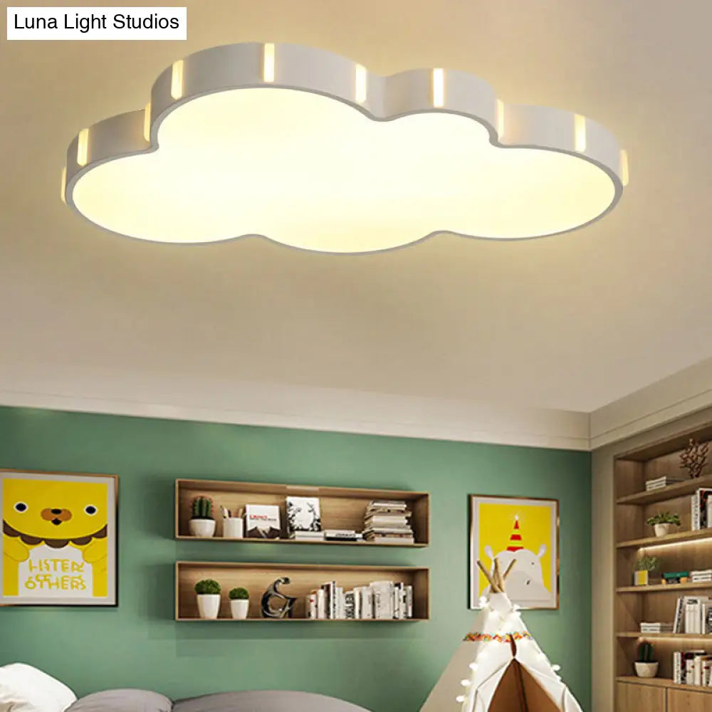 Modern Acrylic Cloud Ceiling Light For Adult Bedroom In White / Warm