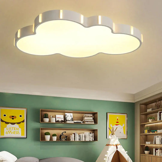 Modern Acrylic Cloud Ceiling Light For Adult Bedroom In White / Warm