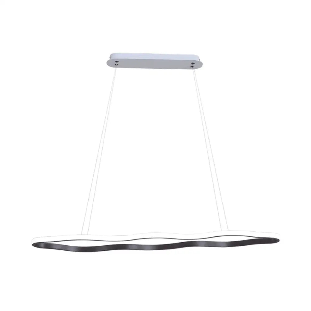 Modern Acrylic Coffee Wave Hanging Led Ceiling Light - 23.5’/36.5’/47’ Wide Warm/White / 36.5’ White