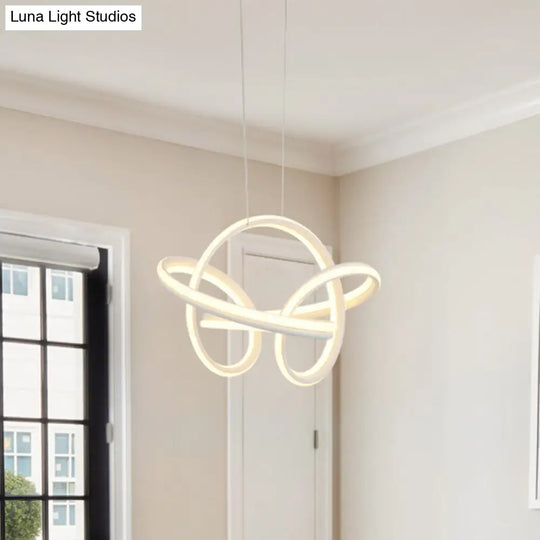 Modern Cycle Acrylic Led Chandelier Light Fixture In White/Coffee Perfect For Over Table White