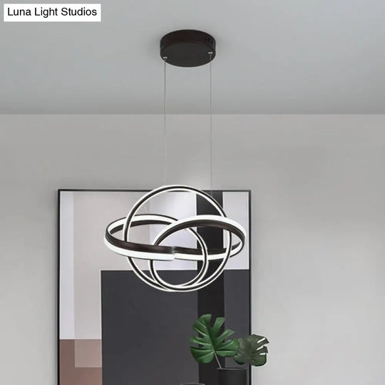 Modern Acrylic Drop Lamp Integrated Led Chandelier In White/Coffee - Stylish Lighting Fixture