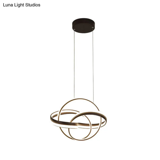 Modern Acrylic Drop Lamp Integrated Led Chandelier In White/Coffee - Stylish Lighting Fixture