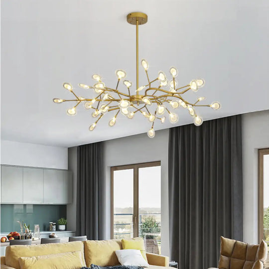 Modern Acrylic Firefly Led Pendant Chandelier For Living Room Gold