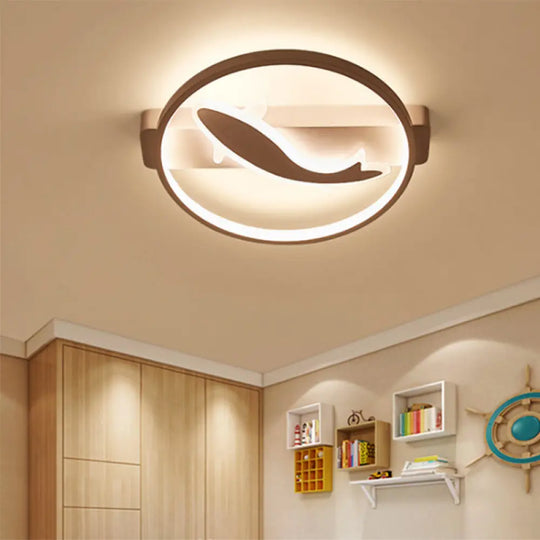 Modern Acrylic Fish Ceiling Light In White For Stylish Kitchen Lighting / Warm