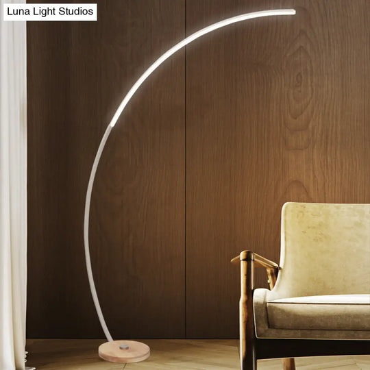 Modern Acrylic Floor Lamp: White Led Lighting For Living Room With Fishing Rod Stand