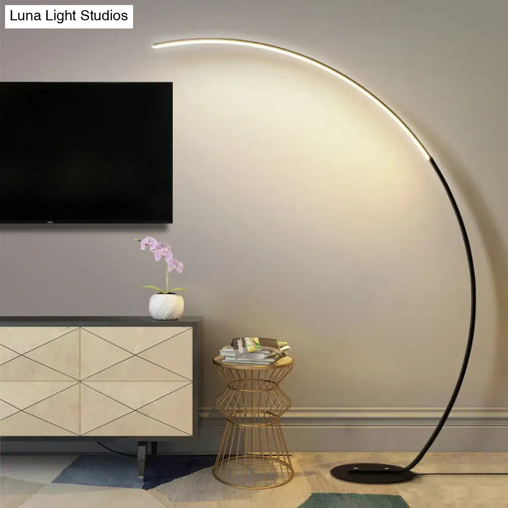 Modern Acrylic Floor Lamp: White Led Lighting For Living Room With Fishing Rod Stand