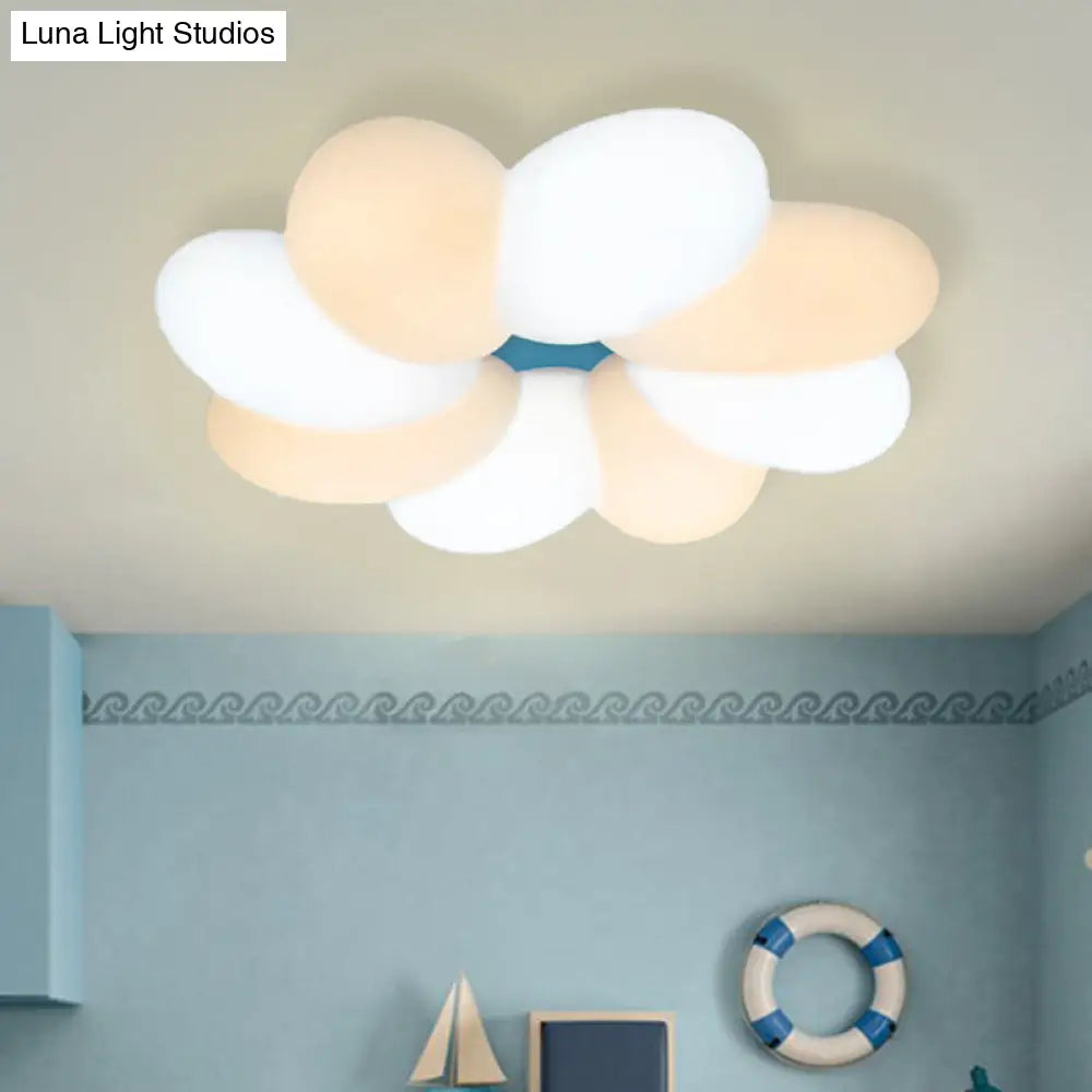 Modern Acrylic Flower Flush Ceiling Lamp For Child Bedroom - Led 18/22 Wide Warm/White Light White /