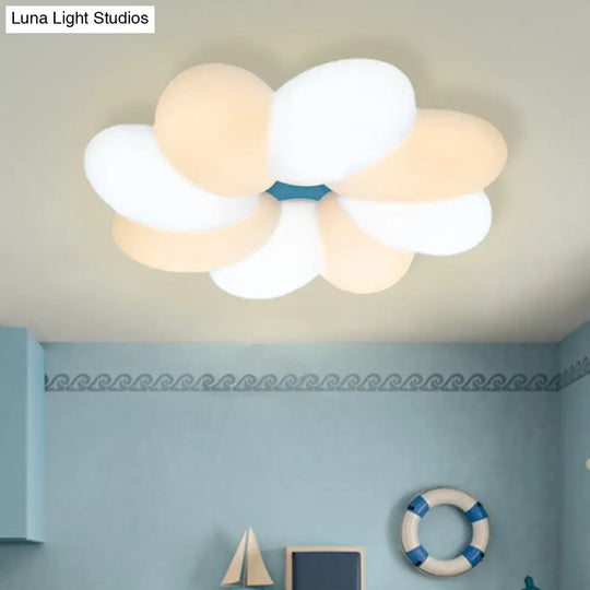 Modern Acrylic Flower Flush Ceiling Lamp For Child Bedroom - Led 18/22 Wide Warm/White Light White /