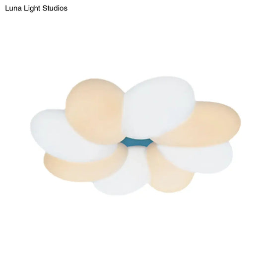 Modern Acrylic Flower Flush Ceiling Lamp For Child Bedroom - Led 18’/22’ Wide Warm/White Light