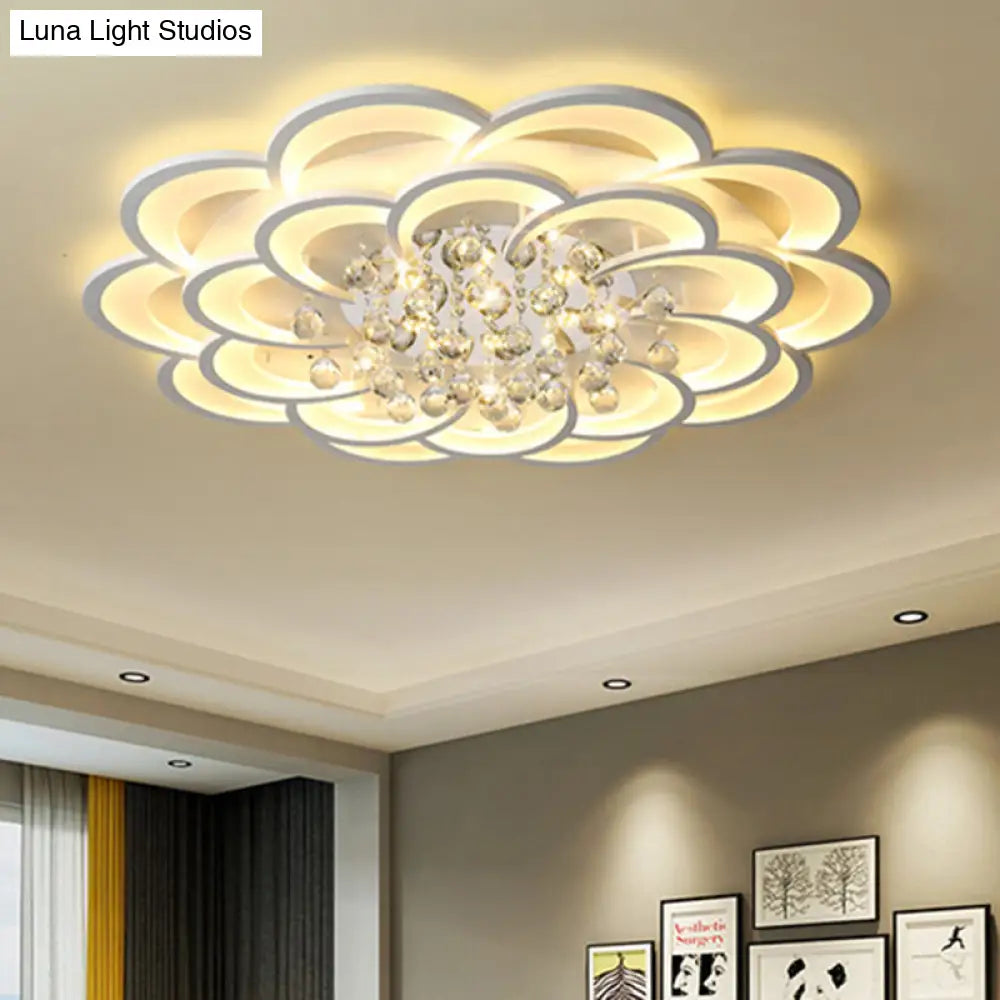 Modern Acrylic Flower Led Ceiling Light - Warm/White 20.5’/27’/31.5’ Wide For Living Room