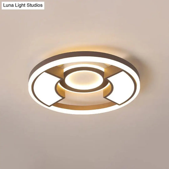 Modern Acrylic Flush Ceiling Light - 16 / 19.5 Dia Led Warm/White