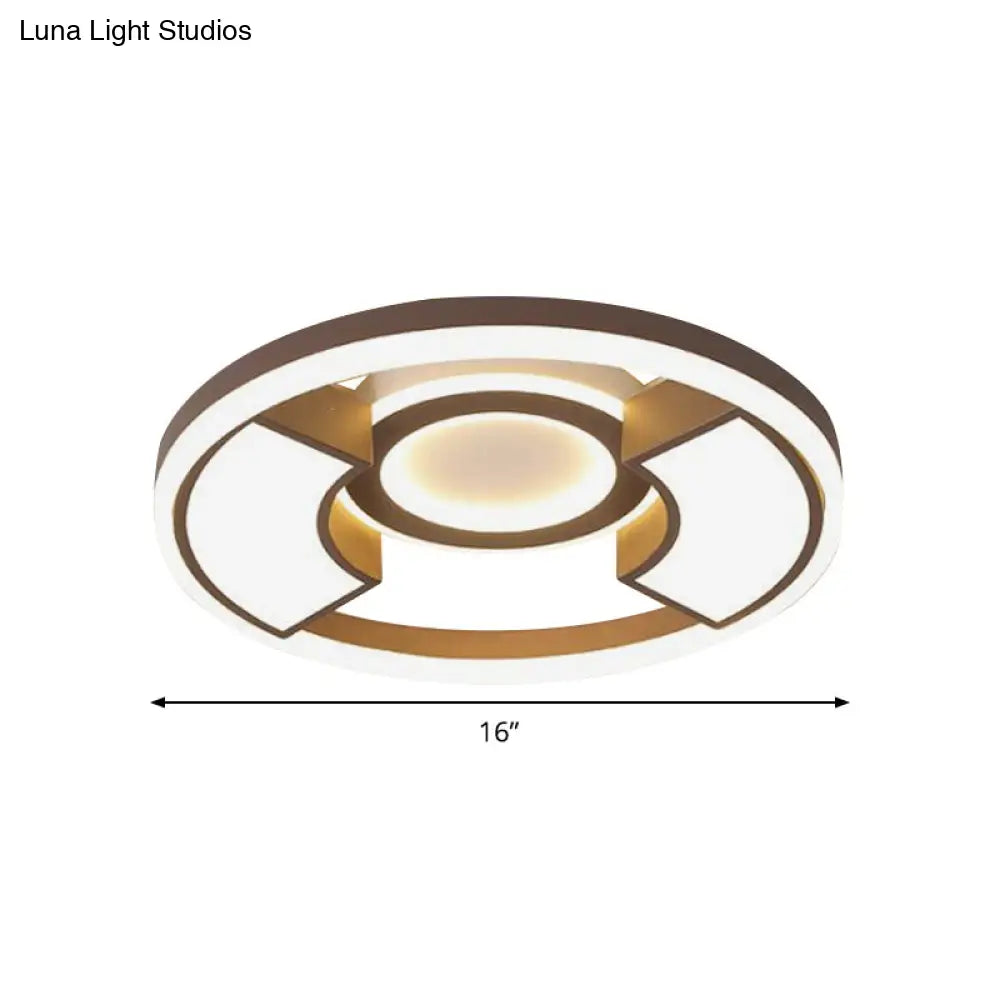 Modern Acrylic Flush Ceiling Light - 16’ / 19.5’ Dia Led Warm/White