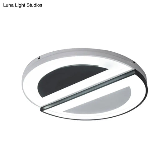 Modern Acrylic Flush Light Fixture With Led Ceiling Lighting - 18’/23.5’ Wide White Warm/White