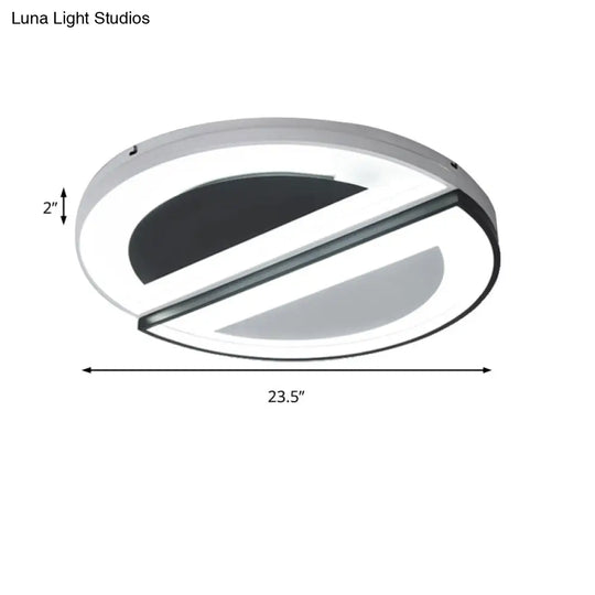 Modern Acrylic Flush Light Fixture With Led Ceiling Lighting - 18/23.5 Wide White Warm/White