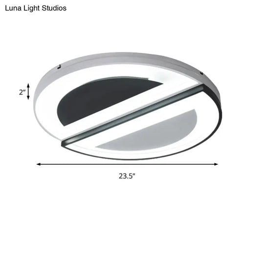 Modern Acrylic Flush Light Fixture With Led Ceiling Lighting - 18’/23.5’ Wide White Warm/White