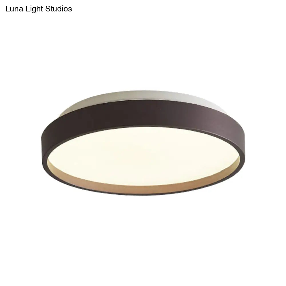 Modern Acrylic Flush Mount Ceiling Light - 12’/18’ Round Coffee Bronze/Gold/White Indoor Use