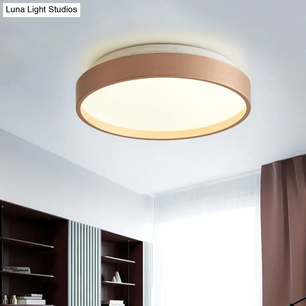 Modern Acrylic Flush Mount Ceiling Light - 12/18 Round Coffee Bronze/Gold/White Indoor Use Gold / 12