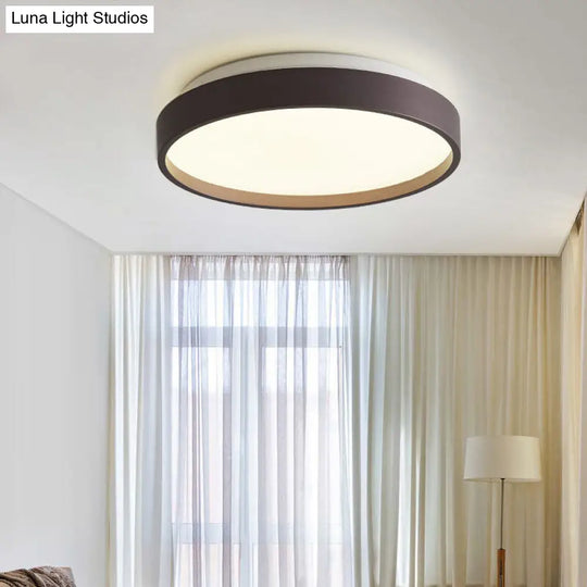 Modern Acrylic Flush Mount Ceiling Light - 12/18 Round Coffee Bronze/Gold/White Indoor Use / 12