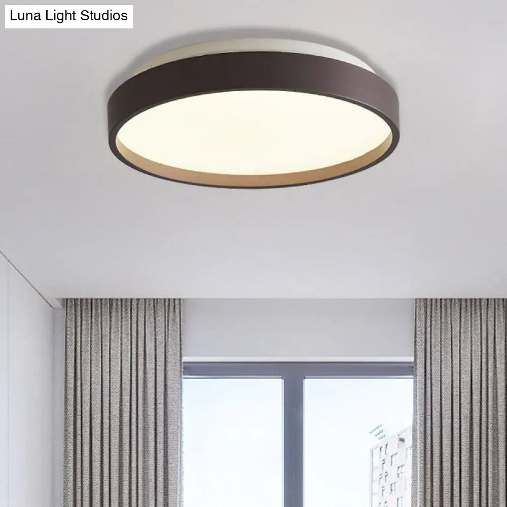 Modern Acrylic Flush Mount Ceiling Light - 12/18 Round Coffee Bronze/Gold/White Indoor Use / 18
