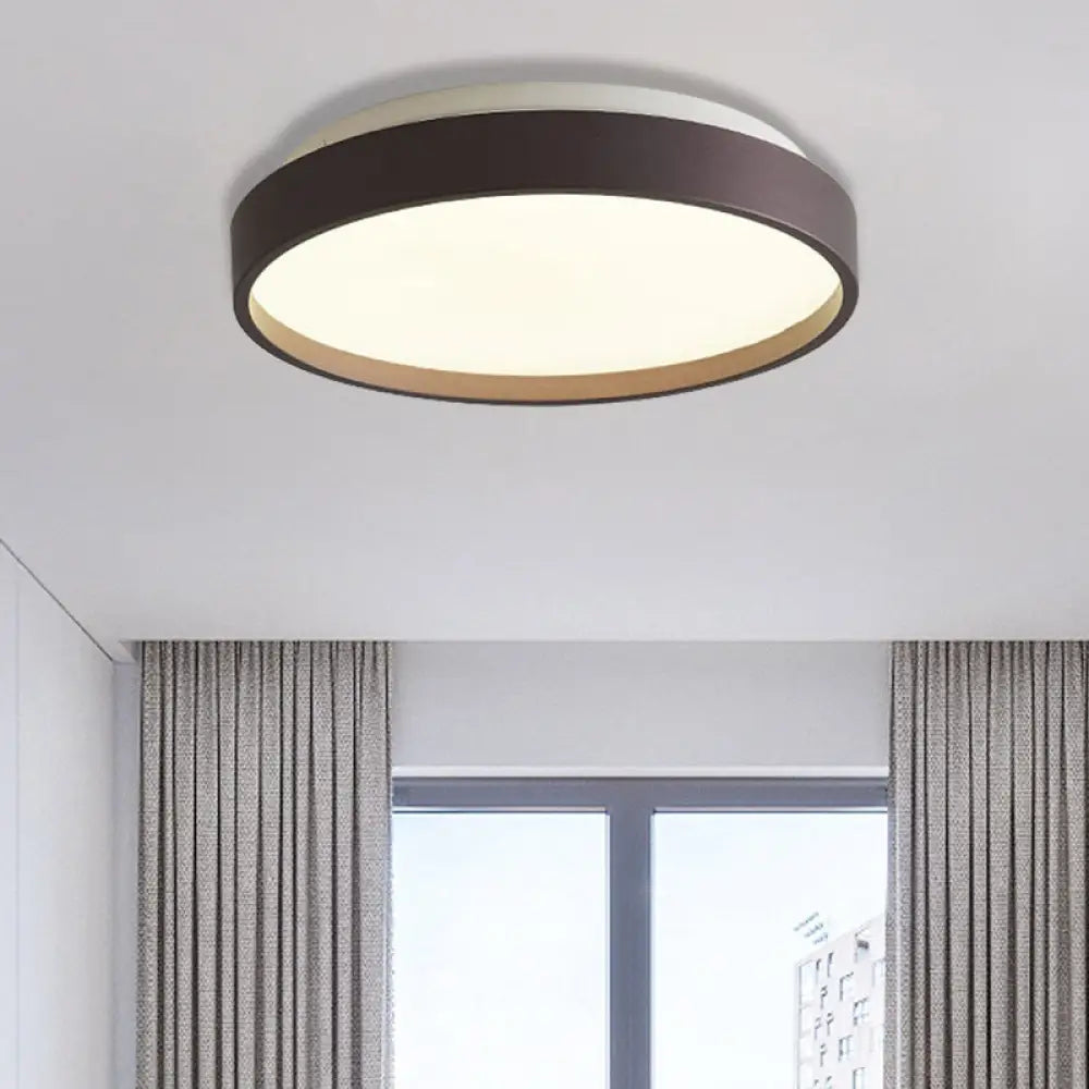 Modern Acrylic Flush Mount Ceiling Light - 12’/18’ Round Coffee Bronze/Gold/White Indoor Use /