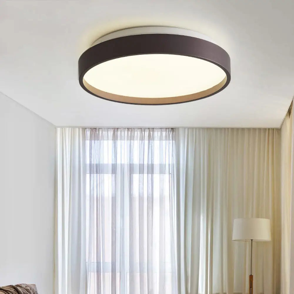 Modern Acrylic Flush Mount Ceiling Light - 12’/18’ Round Coffee Bronze/Gold/White Indoor Use /